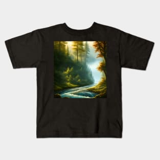 River in Forest Kids T-Shirt